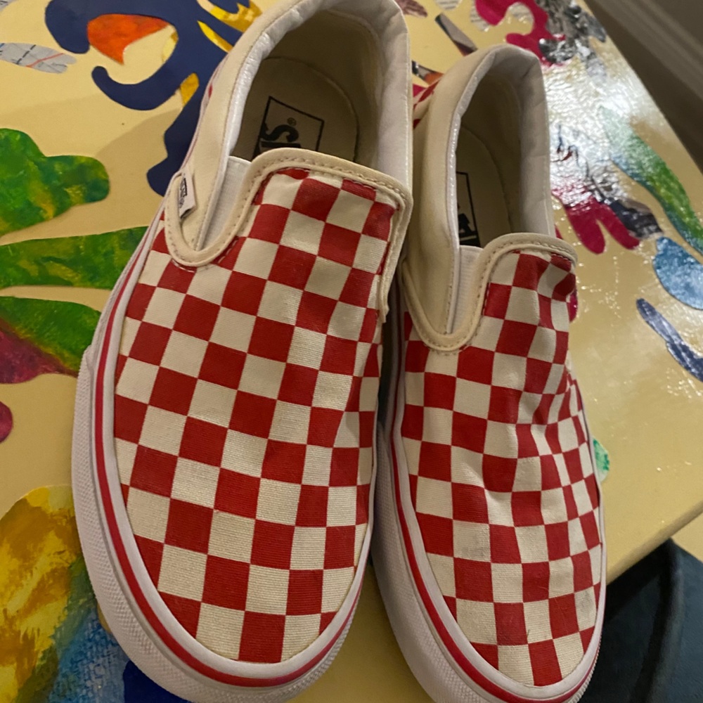 Red checkered vans